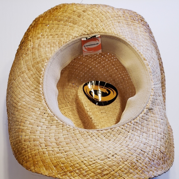 Women's Straw Cowboy Hat Turquoise Beads - Picture 3 of 3